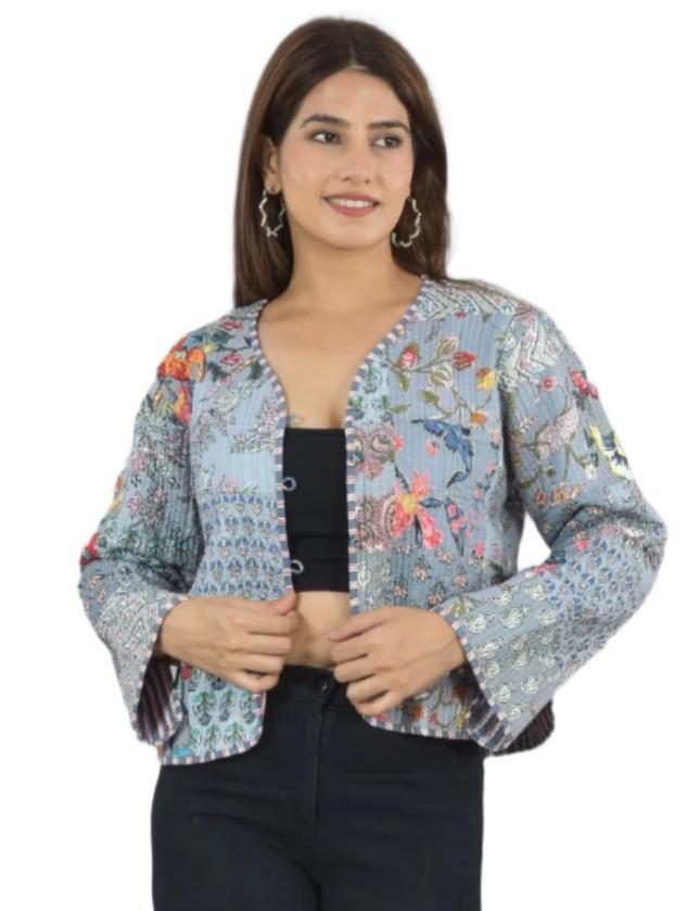 Indian Quilted Voyage - Grey Reversable Jacket