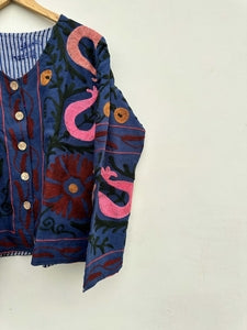 Suzani Embroidery Jacket - Blue