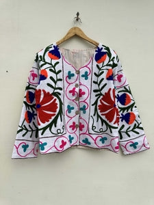 Suzani Embroidery Jacket - White