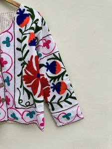 Suzani Embroidery Jacket - White