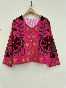 Suzani Embroidery Jacket - Pink