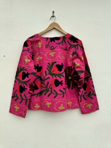 Suzani Embroidery Jacket - Pink