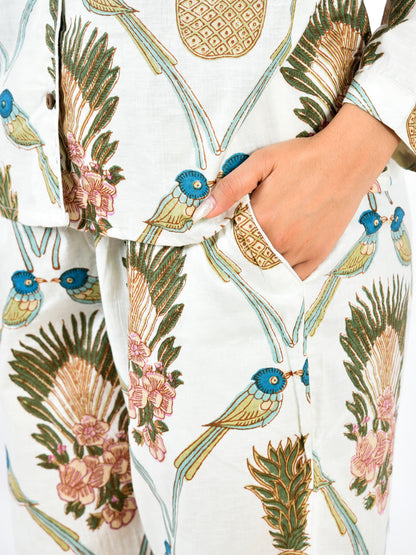 Pine Printed Long PJ Set