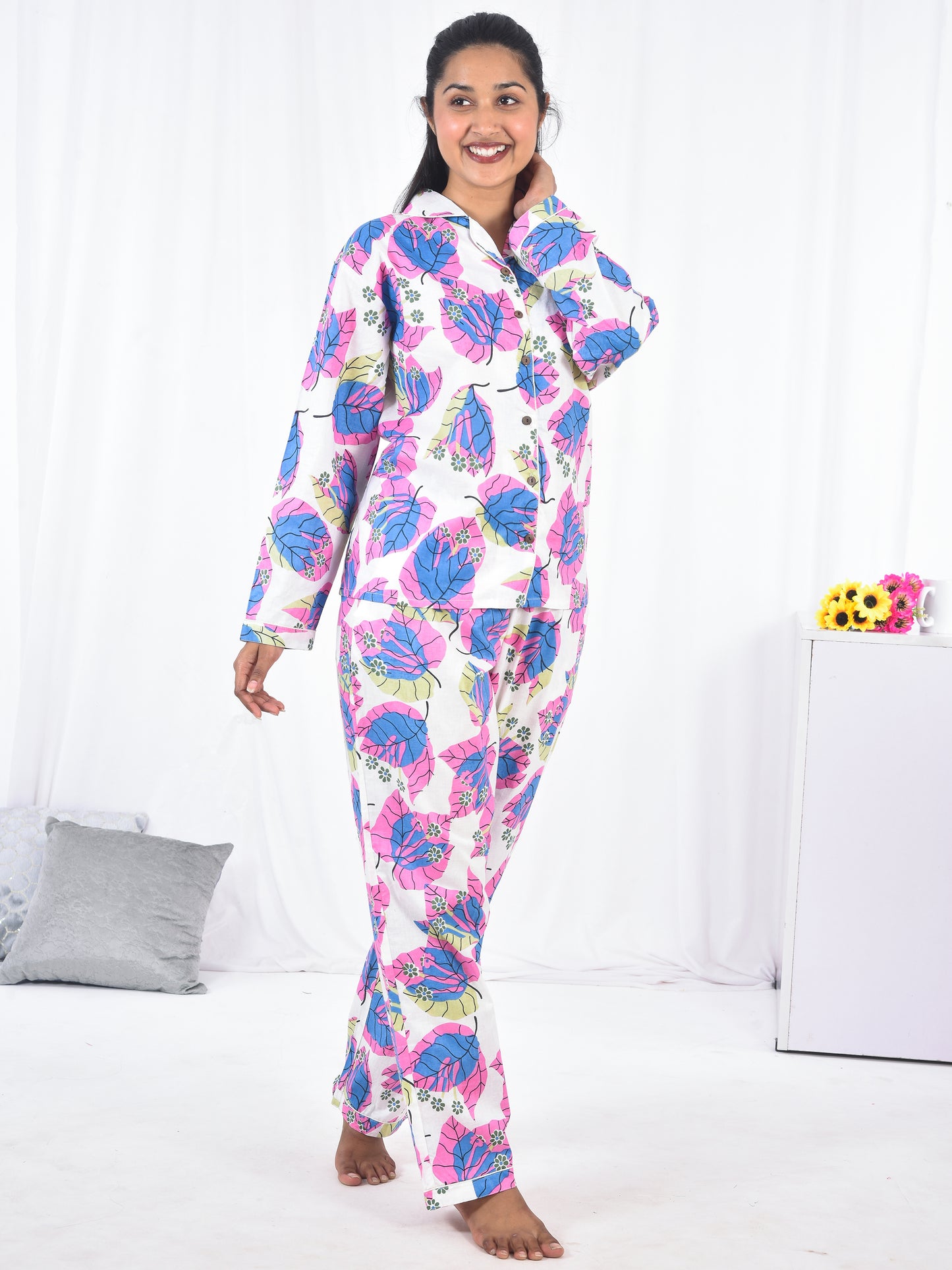 Block Printed Long PJ Set