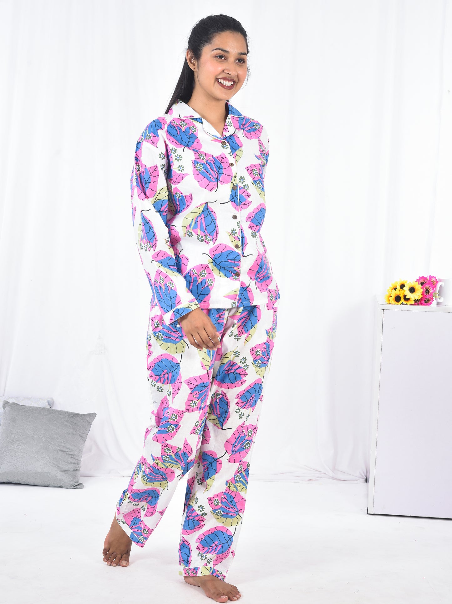Block Printed Long PJ Set