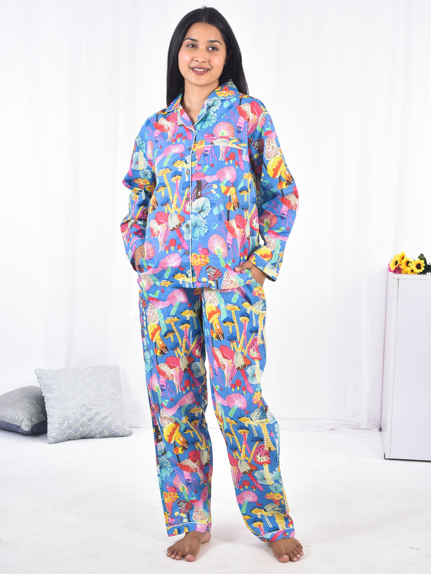 Hand Block Printed Long PJ Set