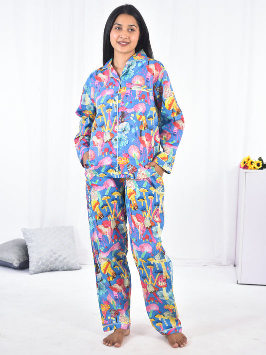Hand Block Printed Long PJ Set