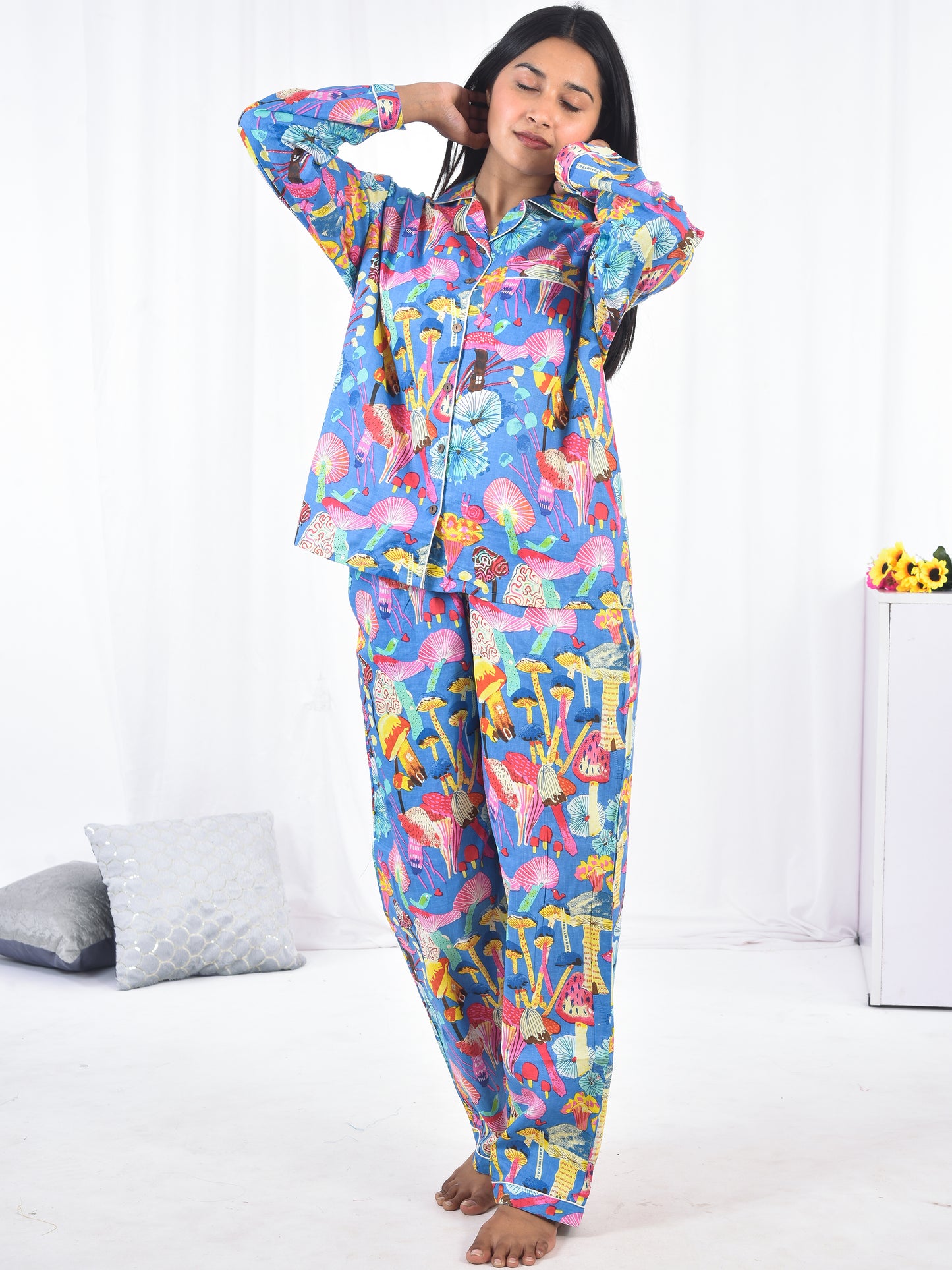 Hand Block Printed Long PJ Set