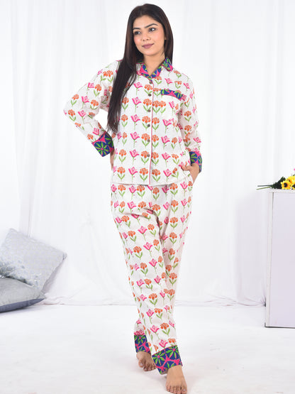 Hand Block Printed Long PJ Set