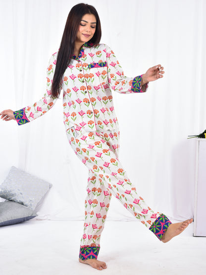Hand Block Printed Long PJ Set