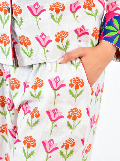 Hand Block Printed Long PJ Set