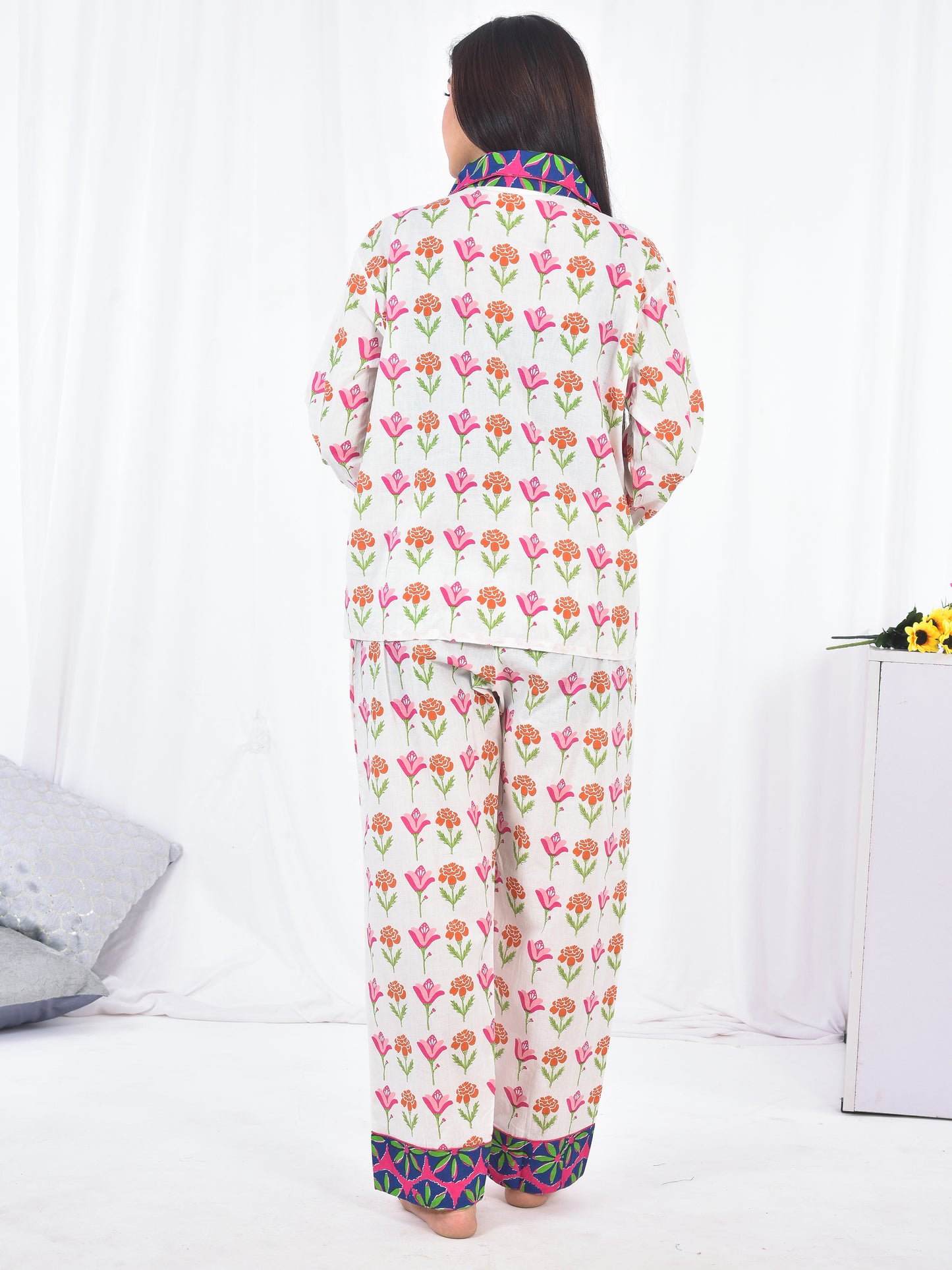 Hand Block Printed Long PJ Set
