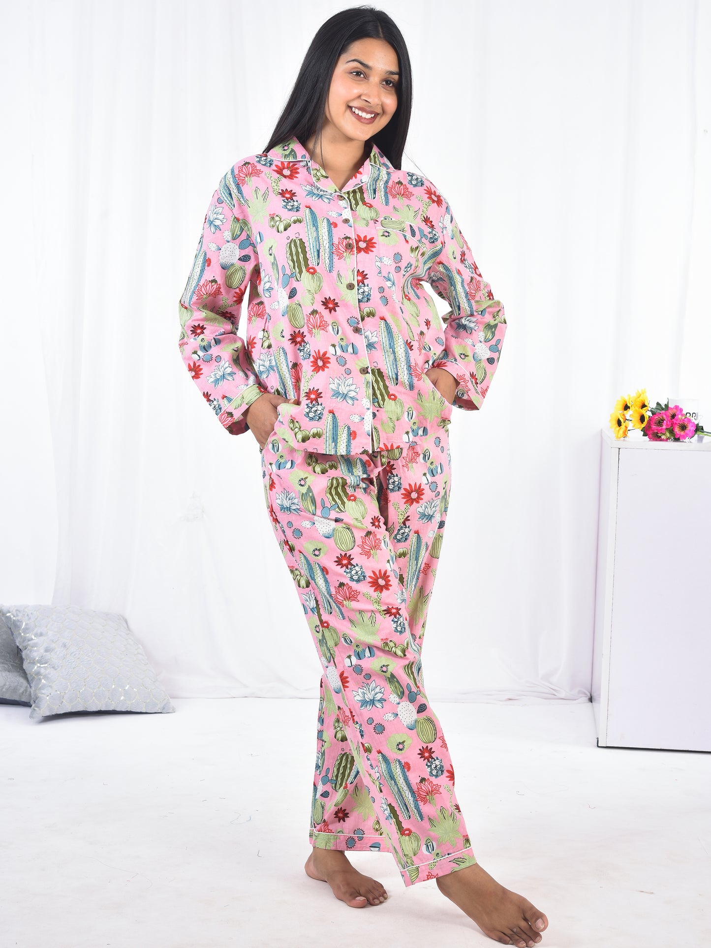 Hand Block Printed Long PJ Set