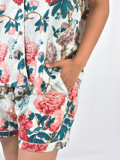 Short PJ Set In Pretty Florals