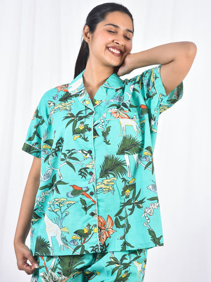 Blue Short PJ Set in Frolic Floral
