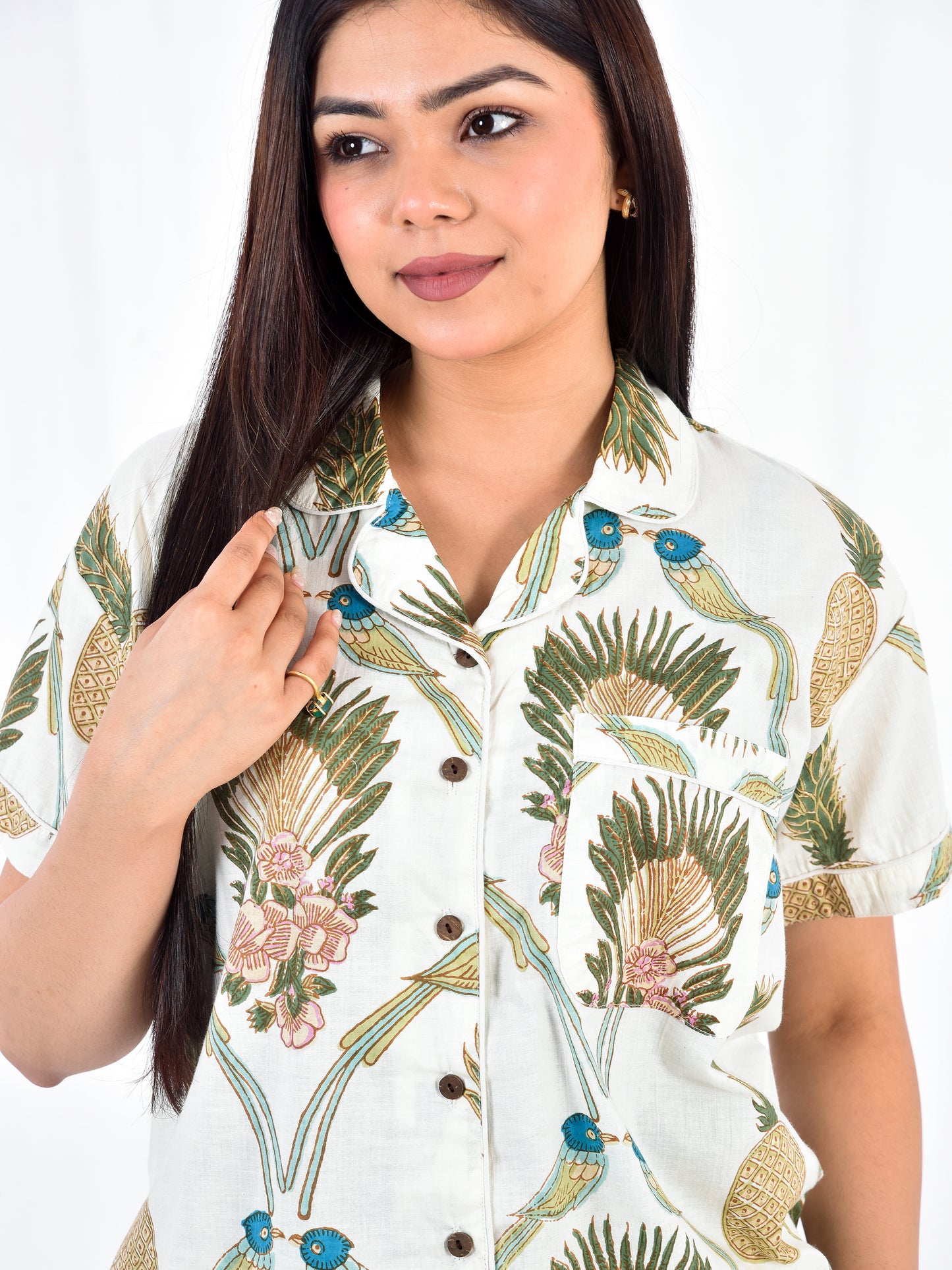 Pine Printed Short PJ Set