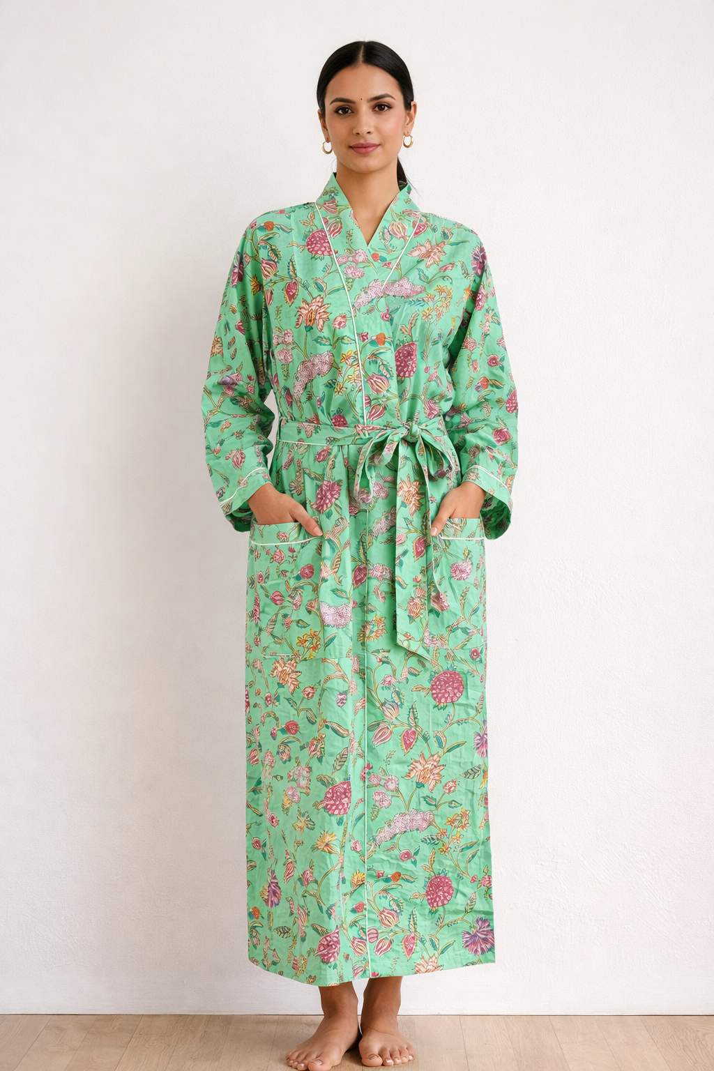 Block Printed Cotton Robe