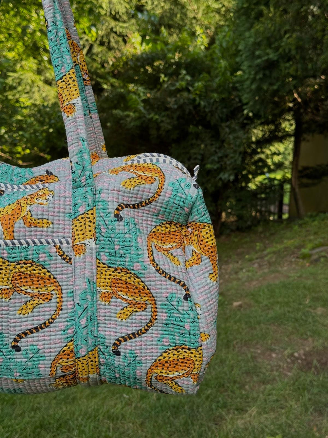 Tiger Block Printed Duffel Bag