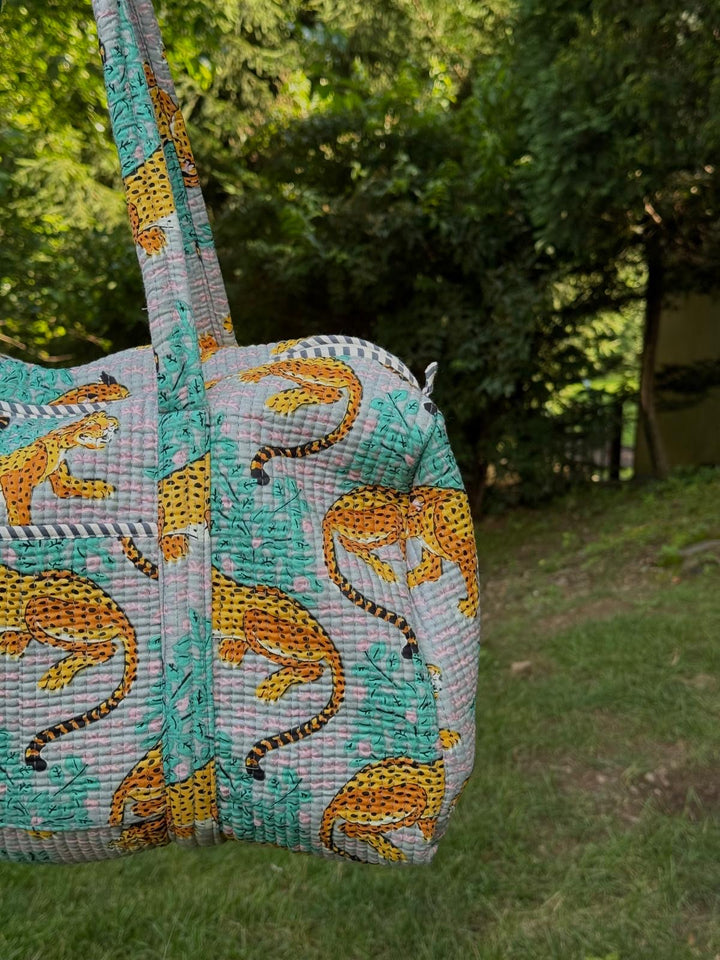 Tiger Block Printed Duffel Bag