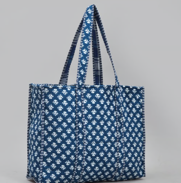 Handmade Block Printed Reversible Tote Bag