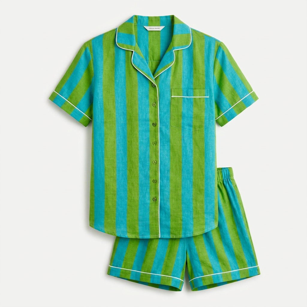 Green Stripe Short PJ set