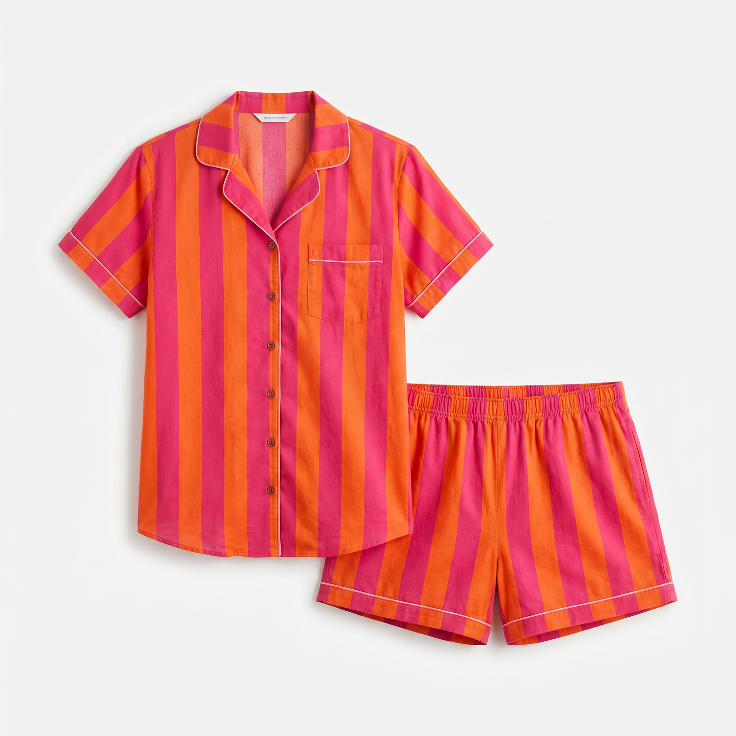 Orange stripe short pj set