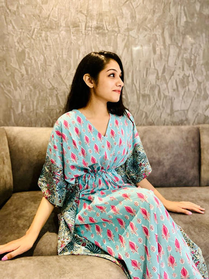 Block Printed Cotton Kaftan