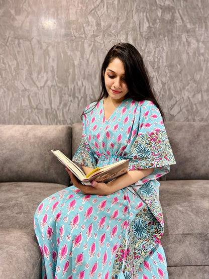 Block Printed Cotton Kaftan