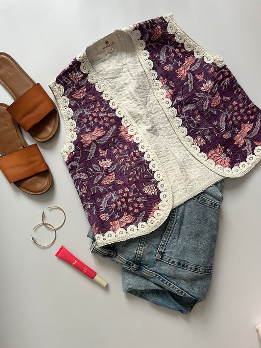Quilted Jacket - Purple