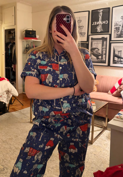 Navy Cozy Christmas Pajama Set
