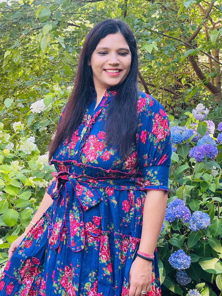 Olive Bloom Midi Dress