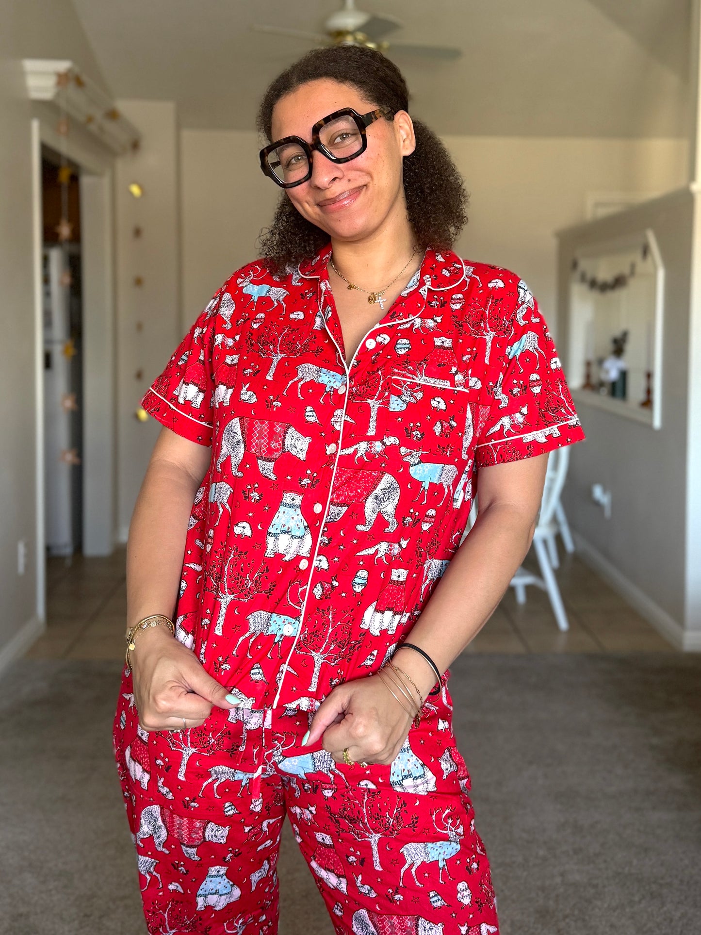 Red Cozy Christmas Pajama Set