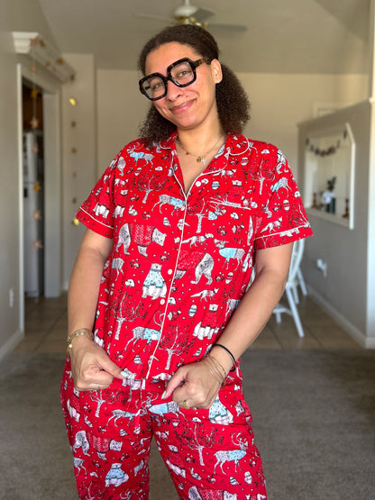 Red Cozy Christmas Pajama Set