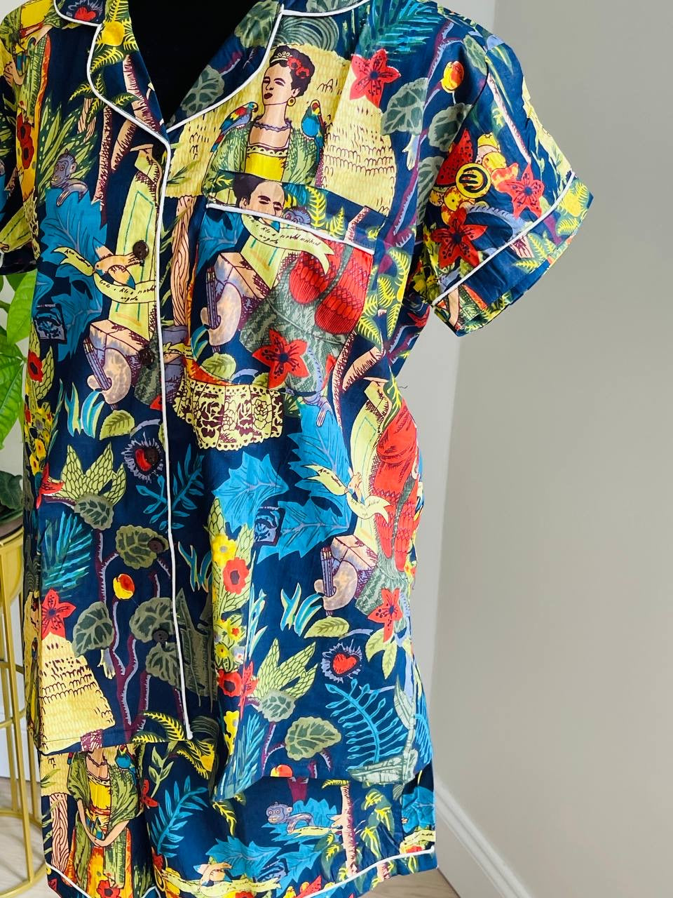 Frida Kahlo Short Pajama Set - Blue