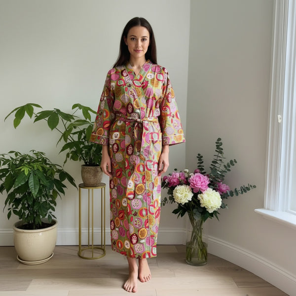 Green Pomegranate Block print