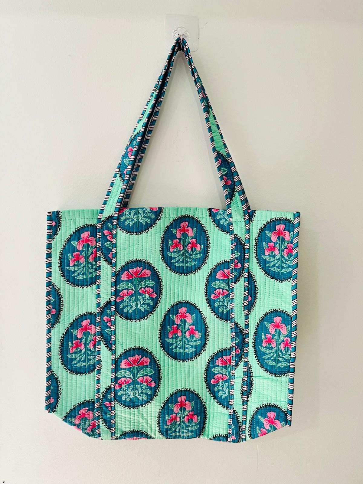 Floral Green Tote Bag