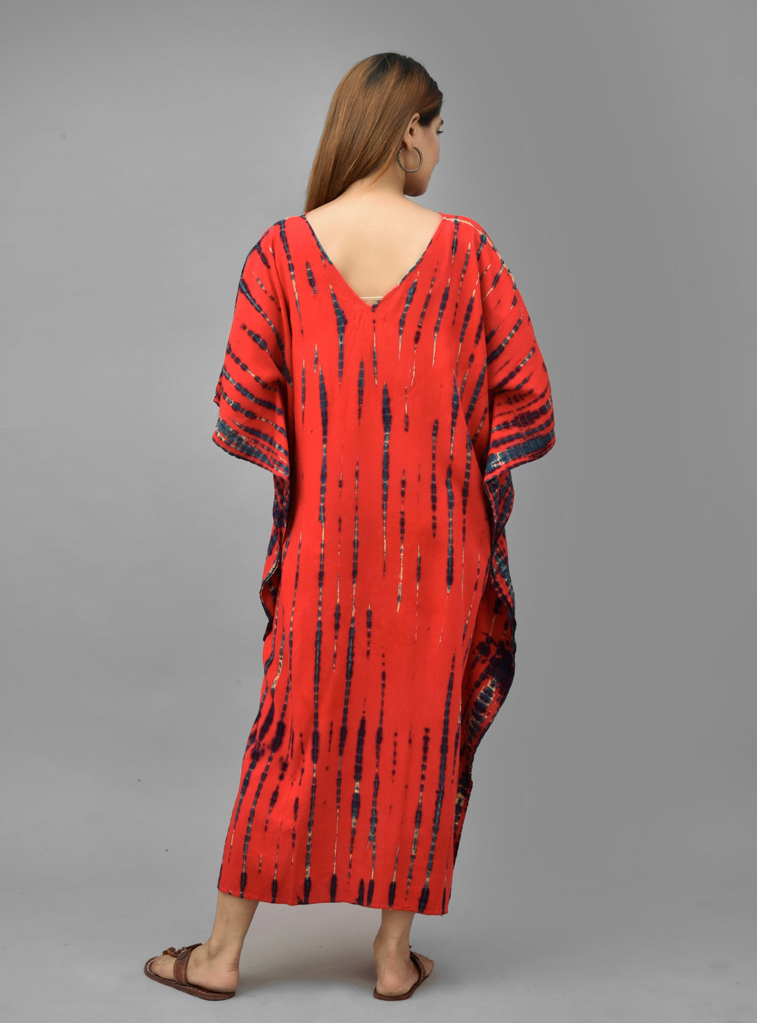 Tie-Dye Maxi Kaftan - Red