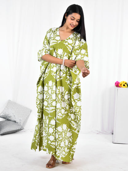 Hand-Block Print Cotton Kaftan