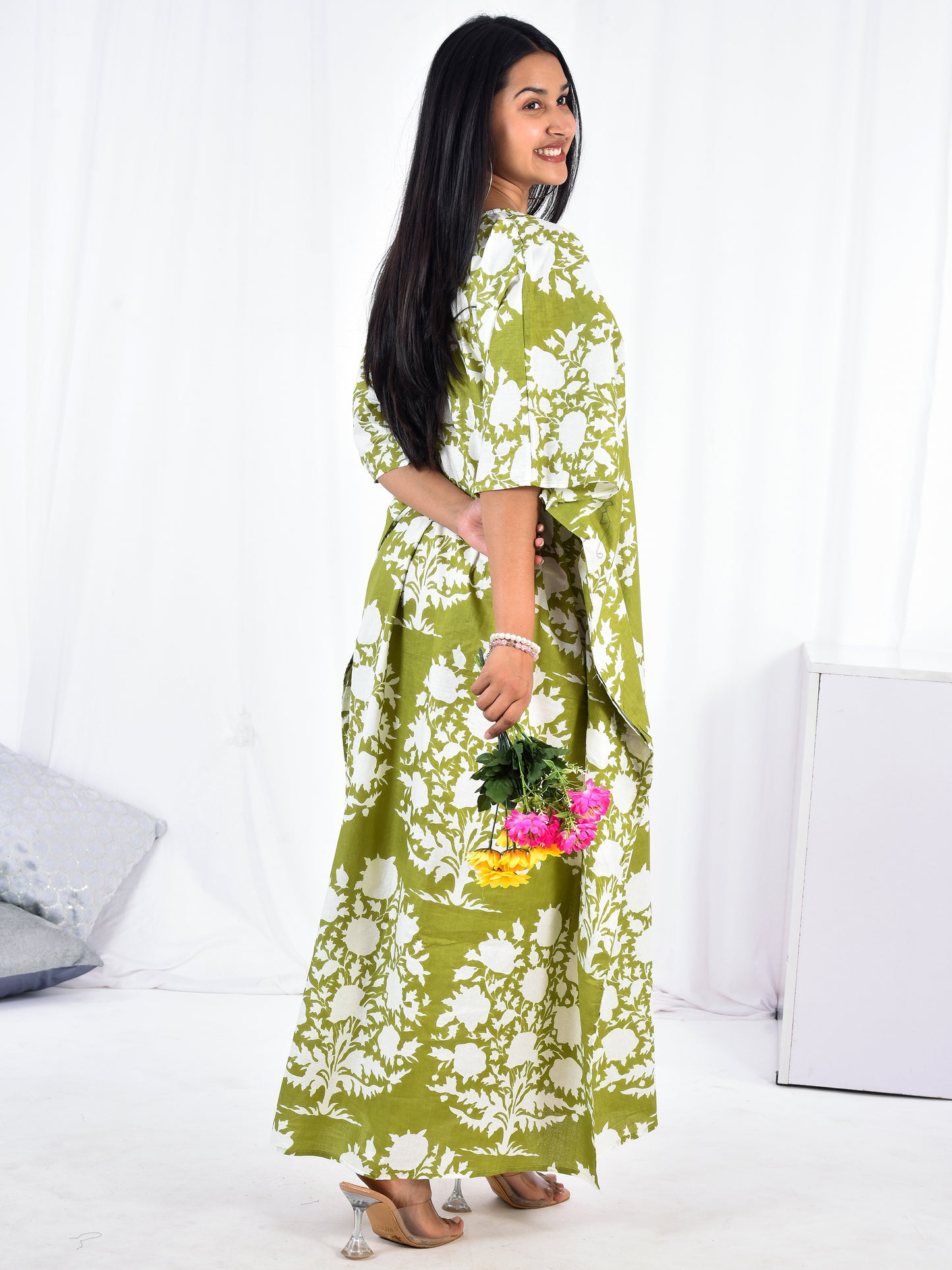 Hand-Block Print Cotton Kaftan