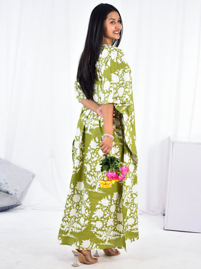 Hand-Block Print Cotton Kaftan