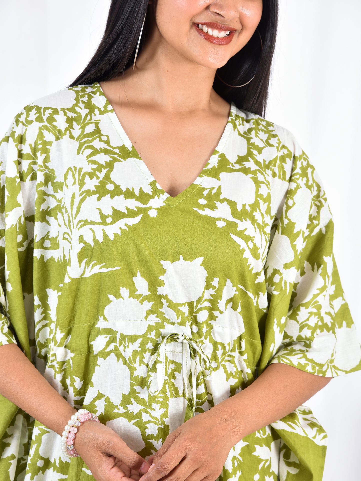 Hand-Block Print Cotton Kaftan