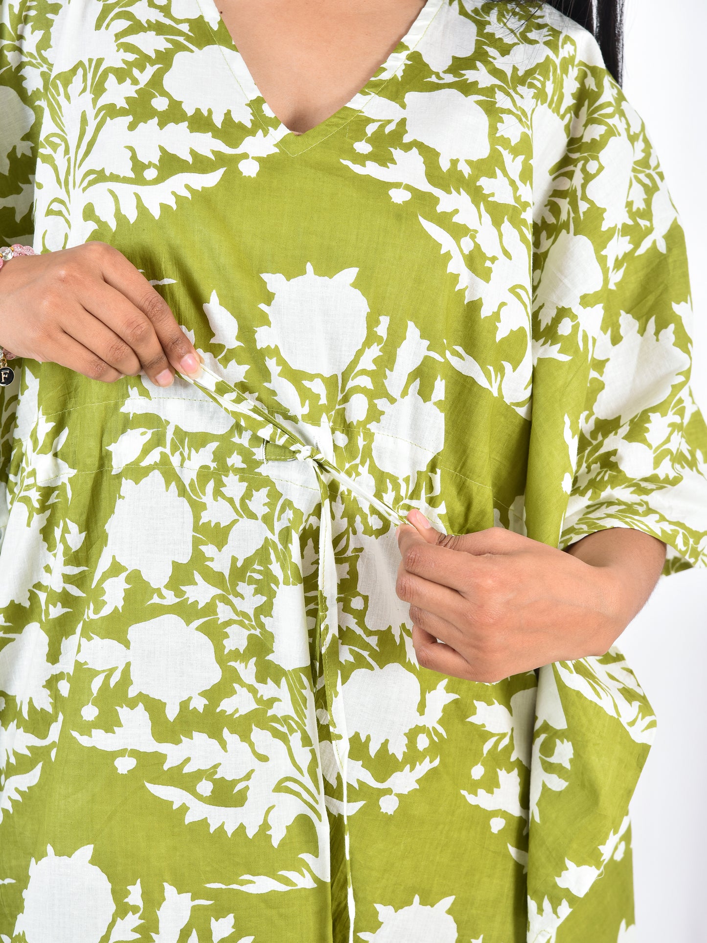 Hand-Block Print Cotton Kaftan