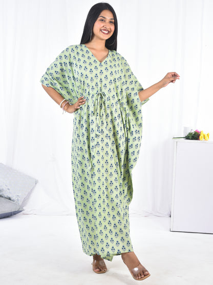 Hand-Block Print Cotton Kaftan