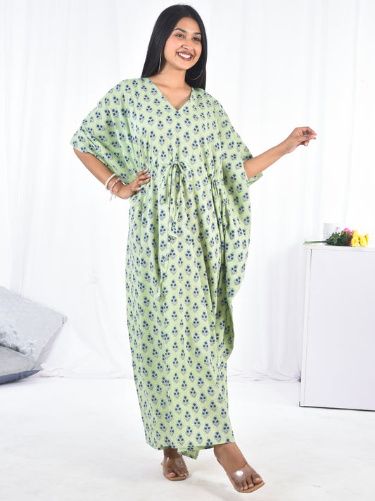 Hand-Block Print Cotton Kaftan