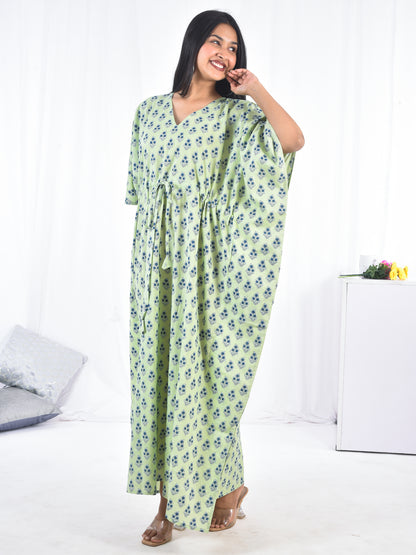 Hand-Block Print Cotton Kaftan