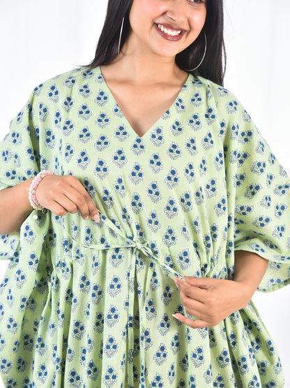 Hand-Block Print Cotton Kaftan