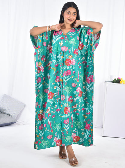 Hand-Block Print Cotton Kaftan