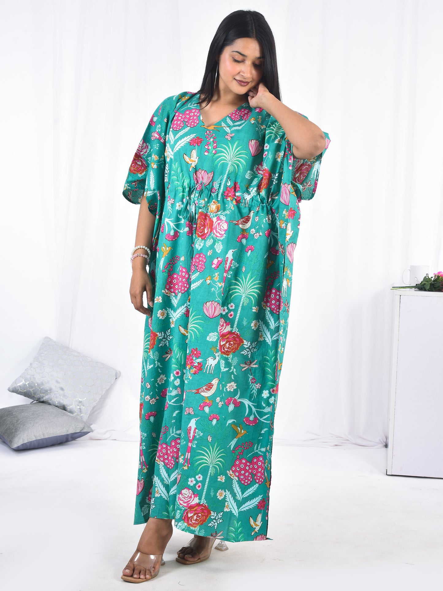 Hand-Block Print Cotton Kaftan