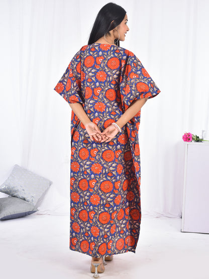 Hand-Block Print Cotton Kaftan