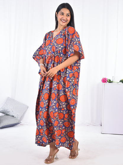 Hand-Block Print Cotton Kaftan